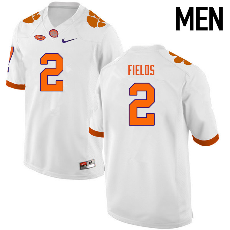 Men Clemson Tigers #2 Mark Fields College Football Jerseys-White - Click Image to Close